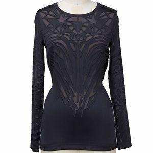 IRO “Catrine” L/S Satin Burnout Top